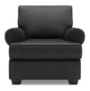 Fauteuil Roll de Sofa Lab personnalisable de 42 po fabriqué au Canada en tissu d’apparence lin avec accoudoirs enroulés - gris Luna Kohl