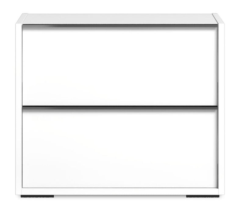 Ensemble de chambre à coucher Gino 6 pièces avec lit à panneaux, commode, miroir et table de nuit - fabriqué en Italie, moderne, blanc - format grand lit