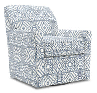 Fauteuil d’appoint pivotant Sofa Lab de 31 po fabriqué au Canada en tissu - Ink multicolore