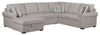 Sofa-lit sectionnel de gauche Haven de Scott Living 3 pièces en tissu de chenille avec fauteuil long de rangement - gris