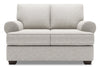 Causeuse personnalisable Roll de Sofa Lab de 64 po fabriquée au Canada en tissu d’apparence lin avec accoudoirs enroulés - argenté Luxury Silver