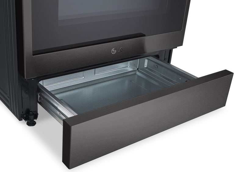 Cuisinière intelligente électrique LG de 6,3 pi³ avec friture à air et convection ProBake ConvectionMD - acier inoxydable noir Smudge-ProofMD - LSEL6335D
