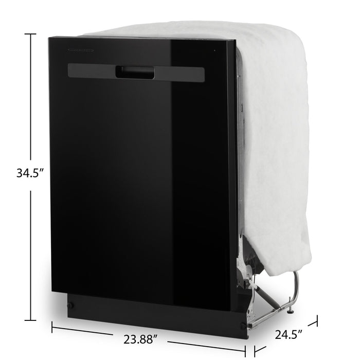 Lave-vaisselle encastré Whirlpool de 24 po et de 55 dBA avec commandes sur le dessus - noir - WDP540HAMB