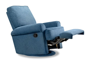 Fauteuil pivotant, coulissant et inclinable Bevin de 34,4 po en tissu de chenille - bleu