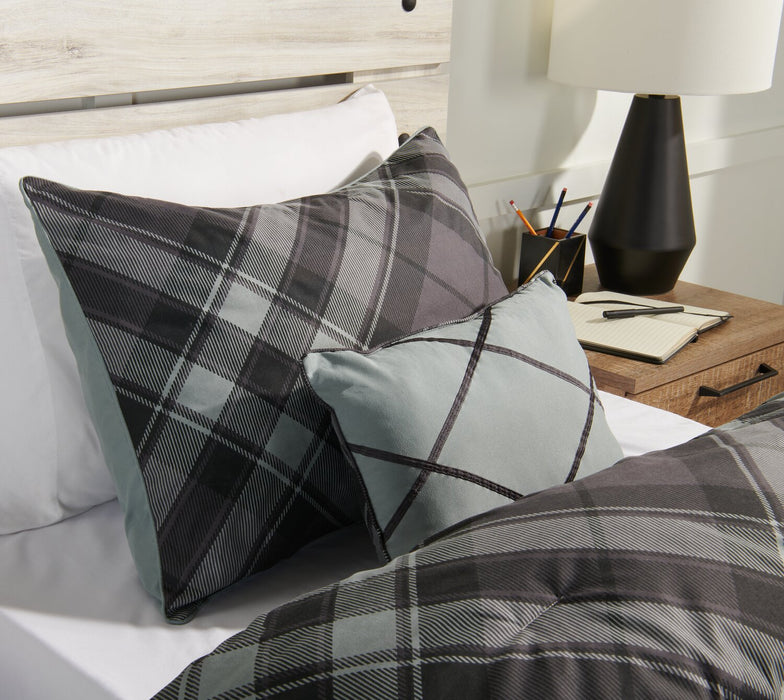 Ensemble d'édredon William 4 pièces pour lit double ou grand lit - gris