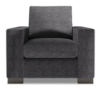 Fauteuil Track de Sofa Lab de 38 po fabriqué au Canada en tissu de chenille - gris Luxury Charcoal