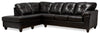 Sofa sectionnel de gauche Addison 2 pièces fabriqué au Canada en tissu d’apparence cuir avec coussins de siège amovibles - mûre