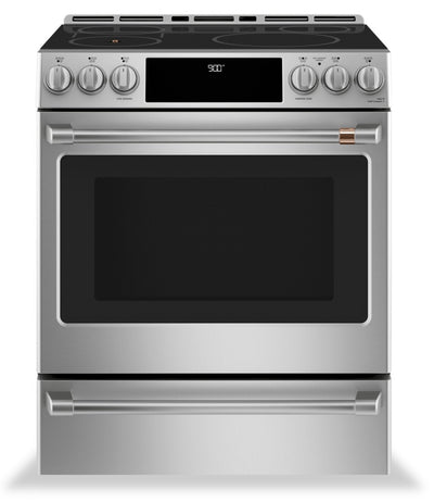 Cafe 5.7 Cu. Ft. Smart Electric Range with In Oven Camera and Cooktop Sensor - Stainless Steel - CHS… | Cuisinière intelligente électrique Café de 5,7 pi³ avec caméra dans le four et capteur sur la surfac…