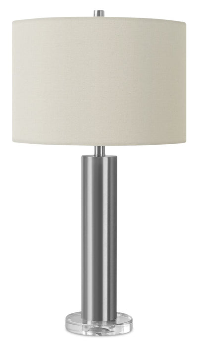 28" Nickle Metal with Acrylic Base Table Lamp|Lampe de table de 28 po en métal nickel avec base en acrylique