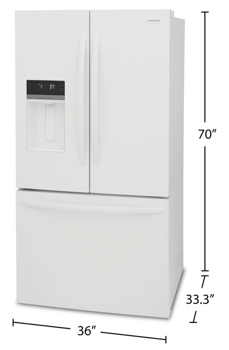 Réfrigérateur Frigidaire de 27,8 pi³ et de 36 po de profondeur standard à portes françaises - blanc - FRFS2823AW