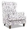 Fauteuil d’appoint à oreilles Sofa Lab personnalisable de 32 po fabriqué au Canada en tissu de velours - Pebble multicolore
