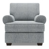 Fauteuil Roll de Sofa Lab personnalisable de 42 po fabriqué au Canada en tissu d’apparence lin avec accoudoirs enroulés - gris Luna Pewter