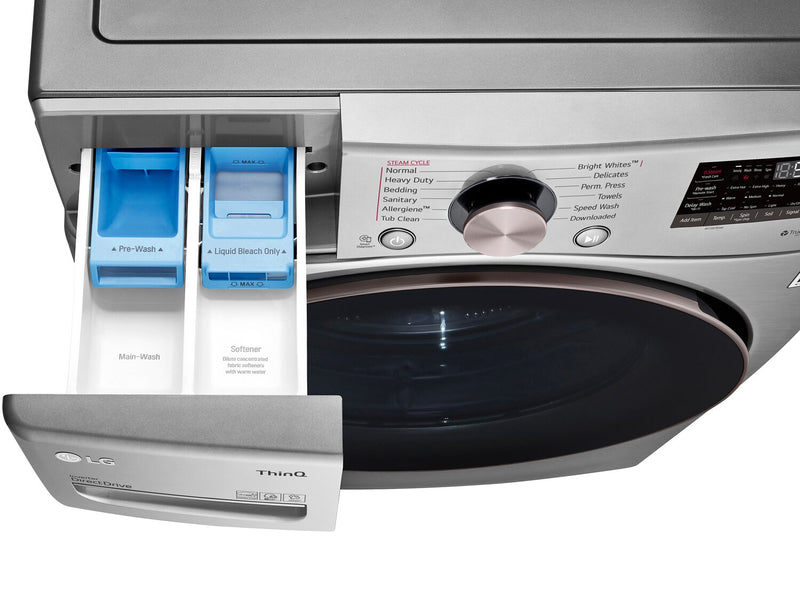 Laveuse à chargement frontal de 5,2 pi³ et sécheuse électrique de 7,4 pi³ de LG - acier graphite