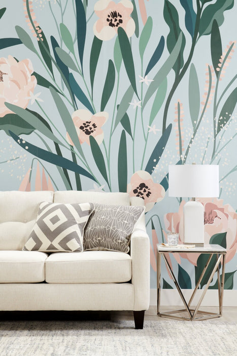 Sofa Kylie de Cindy Crawford Home de 78 po fabriqué au Canada en tissu d’apparence lin avec pattes en bois - perle Zeus