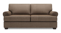 Sofa Roll de Sofa Lab de 76 po de format condo fabriqué au Canada en tissu d’apparence lin - brun Luna Praline