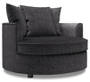 Fauteuil d’appoint enveloppant Sofa Lab personnalisable de 48 po fabriqué au Canada en tissu de chenille - gris Luxury Charcoal
