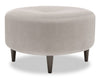 Pouf personnalisable The Curve de Sofa Lab de 31 po fabriqué au Canada en tissu d’apparence lin - gris Pax Slate