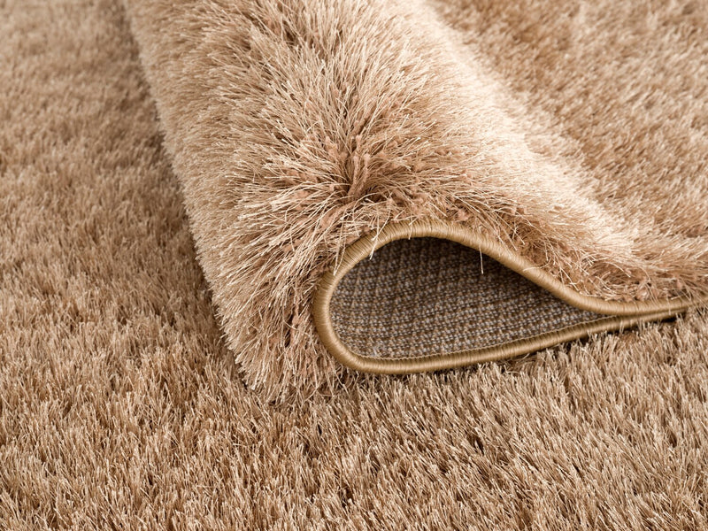 Carpette à poil long Harlow dorée - 7 pi 9 po x 9 pi 5 po