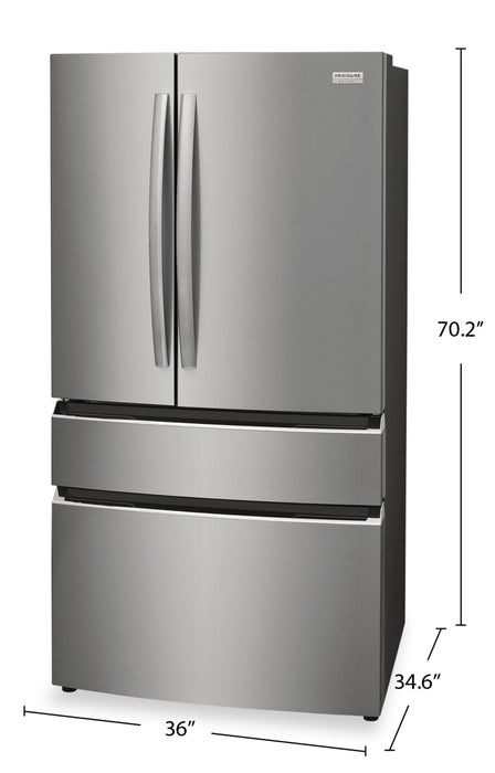 Réfrigérateur Frigidaire Gallery de 27,2 pi³ et de 36 po de profondeur standard à 4 portes françaises - acier inoxydable Smudge-ProofMD - GRMN2872AF