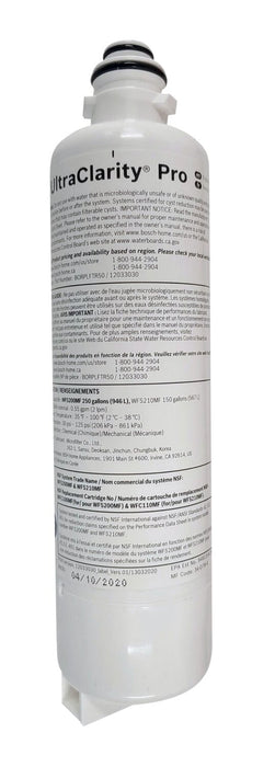 Filtre à eau UltraClarityMD Pro de type cartouche pour réfrigérateur Bosch – BORPLFTR55