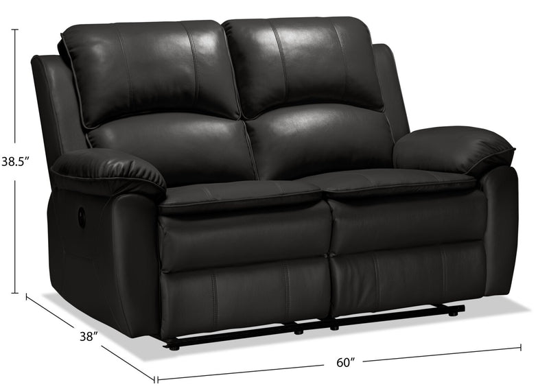 Causeuse à inclinaison électrique Chandler de 60 po en tissu d’apparence cuir - gris