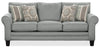 Sofa Tula de 88 po fabriqué au Canada en tissu avec accoudoirs enroulés et coussins décoratifs - gris brume