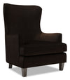 Fauteuil d’appoint à oreilles Sofa Lab personnalisable de 32 po fabriqué au Canada en tissu de chenille - brun Luxury Chocolate