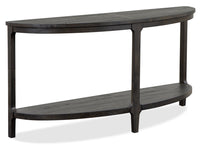 Table de salon traditionnelle Axl de 55 po avec tablette - bois gris-brun foncé
