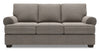 Sofa-lit personnalisable Roll de Sofa Lab de 86 po fabriqué au Canada en tissu d’apparence lin avec accoudoirs enroulés - gris Luna Smoke