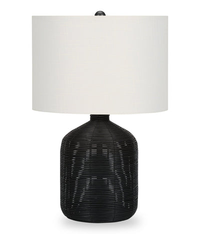 23" Black Rattan Table Lamp|Lampe de table de 23 po en rotin noir