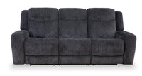 Sofa à inclinaison électrique Atlantis de 90 po en tissu avec position zéro gravité - gris foncé
