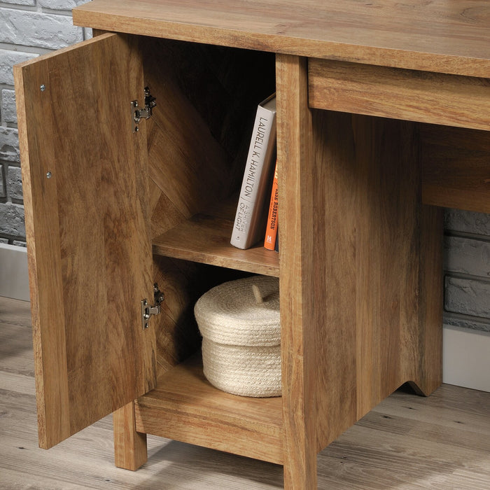 Bureau Alfie de 53,15 po à 2 tiroirs avec armoire - brun clair