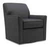 Fauteuil d’appoint pivotant Sofa Lab personnalisable de 31 po fabriqué au Canada en tissu d’apparence lin - gris Pax Pepper