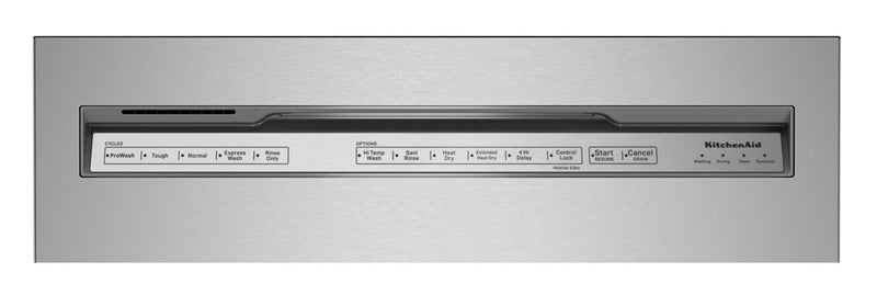 Lave-vaisselle encastré KitchenAid de 24 po et de 39 dBA avec commandes à l’avant et 3e panier - acier inoxydable avec fini PrintShieldMC - KDFE204KPS