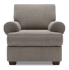 Fauteuil Roll de Sofa Lab personnalisable de 42 po fabriqué au Canada en tissu d’apparence lin avec accoudoirs enroulés - gris Luna Smoke