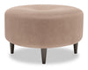 Pouf personnalisable The Curve de Sofa Lab de 31 po fabriqué au Canada en tissu d’apparence lin - brun Pax Wicker