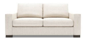Sofa personnalisable Track de Sofa Lab de 75 po de format condo fabriqué au Canada en tissu de chenille avec accoudoirs rectilignes - beige Luxury Sand