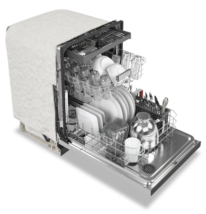 Lave-vaisselle encastré KitchenAid de 24 po et de 39 dBA avec commandes à l’avant et 3e panier - acier inoxydable avec fini PrintShieldMC - KDFE204KPS