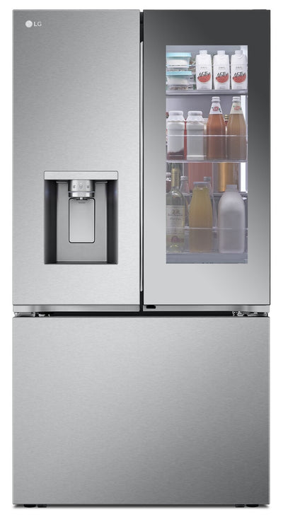 LG 36" 31 Cu. Ft. French-Door Standard-Depth MAX™ Refrigerator - Smudge Proof Stainless Steel - LRYK… | Réfrigérateur LG de 31 pi³ et de 36 po à portes françaises de profondeur standard MAXMC - acier inox…