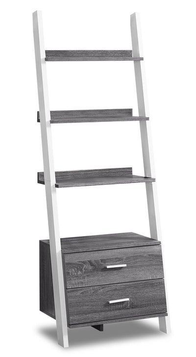 Ronan Bookcase with Storage - Grey and White
