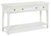 Table de salon traditionnelle Heron Cove de 50 po avec rangement et tablette - pin blanc