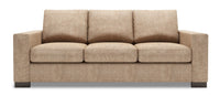 Sofa Track de Sofa Lab de 85 po fabriqué au Canada en tissu de chenille avec accoudoirs rectilignes - taupe Luxury Taupe