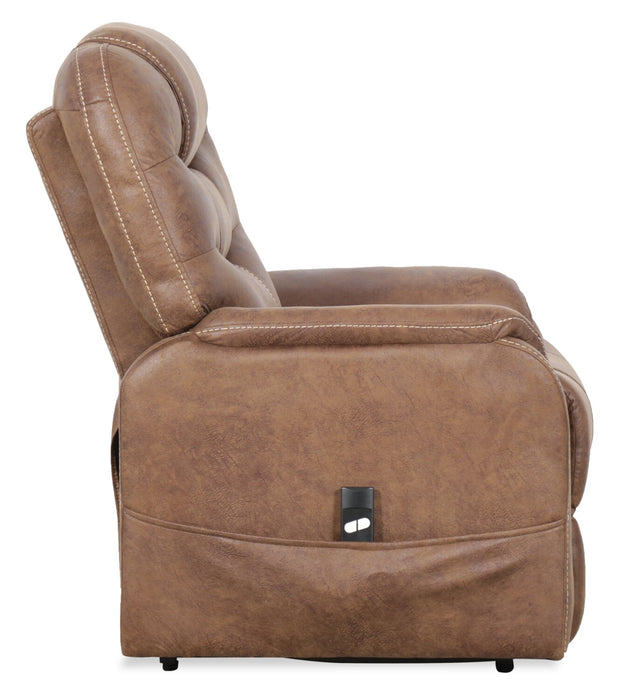 Fauteuil basculeur à inclinaison électrique Landon de 34 po en microfibre - brun