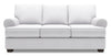 Sofa personnalisable Roll de Sofa Lab de 86 po fabriqué au Canada en tissu d’apparence lin avec accoudoirs enroulés - blanc Pax Ice