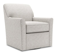 Fauteuil d’appoint pivotant Sofa Lab de 31 po fabriqué au Canada en tissu - argenté Luxury Silver