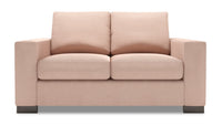 Causeuse Track de Sofa Lab de 62 po fabriquée au Canada en tissu d’apparence lin avec accoudoirs rectilignes - rose Pax Rose