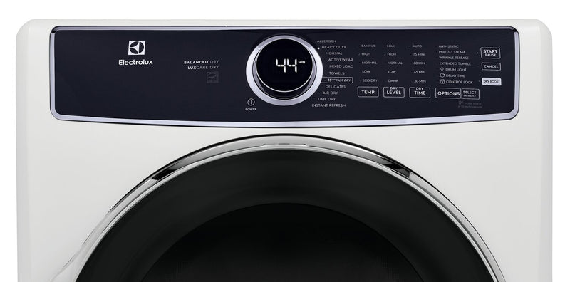 Laveuse à chargement frontal de 5,2 pi³ et sécheuse électrique de 8 pi³ de Electrolux – blanches