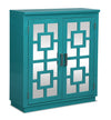 Armoire décorative Darci de 31,5 po avec portes en miroir - bleue