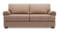 Sofa Roll de Sofa Lab de 76 po de format condo fabriqué au Canada en tissu d’apparence lin - brun Pax Wicker