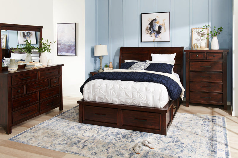 Commode verticale Sonoma de 38 po (L) x 54 po (H) à 6 tiroirs pour la chambre à coucher - brun manguier